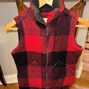 Classic Woolrich Giant Buffalo Plaid Red and Black Vest heavy XS
